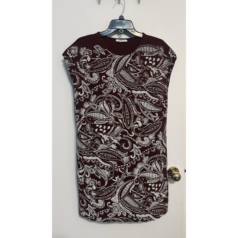 Zara Brown Embroidered Style Women's Dress Size Medium